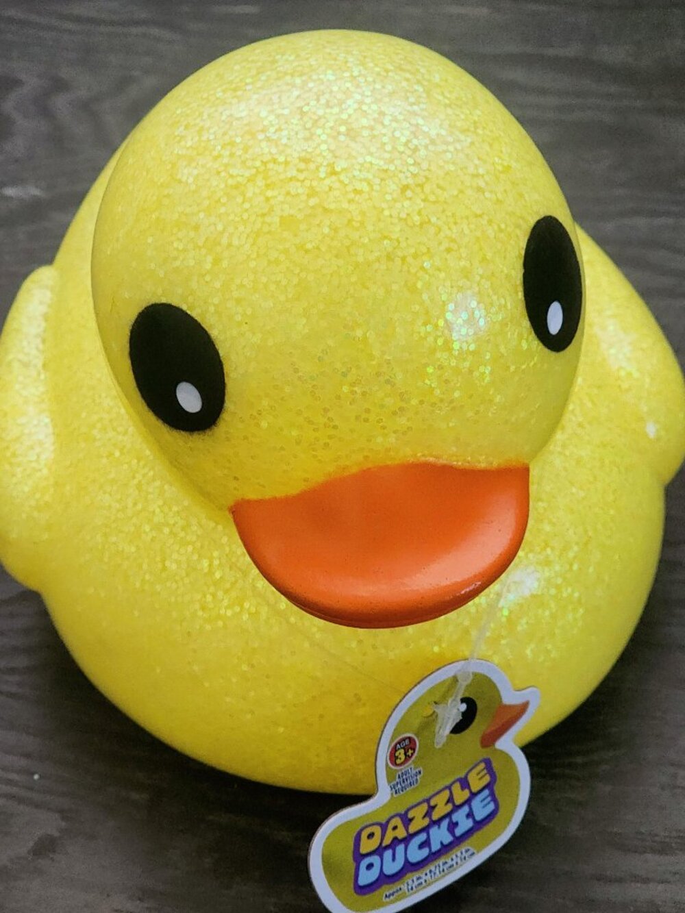 Dazzle Duck Rubber Duckie Yellow and Sparkly NWT